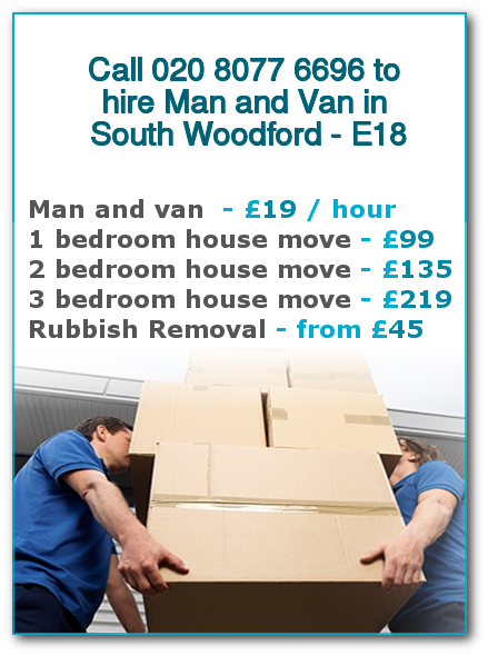 Man & Van Prices for London, South Woodford